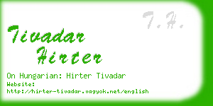 tivadar hirter business card